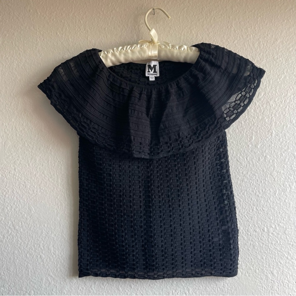 Missoni Black Textured Knit Women's Blouse